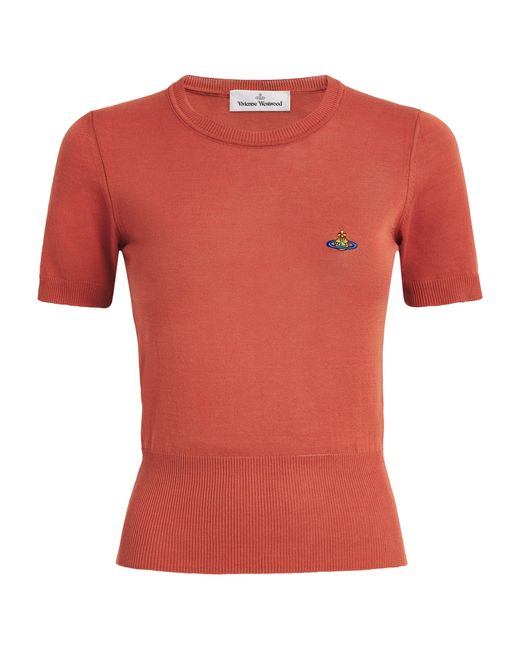 Vivienne Westwood Red Cotton Orb Knit Top
