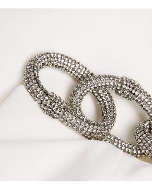 Stella McCartney White Satin Crystal Embellished Jumpsuit