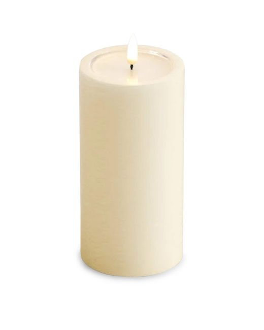 Deluxe Homeart White Unique Pillar Candle