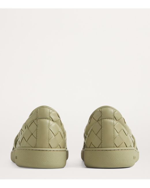 Bottega Veneta Green Leather Intrecciato Sawyer Sneakers for men