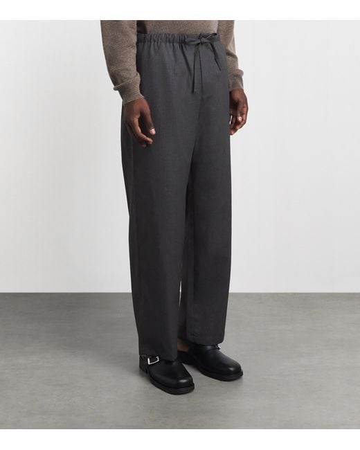 LE17SEPTEMBRE Gray Wool-Blend Drawstring Trousers for men