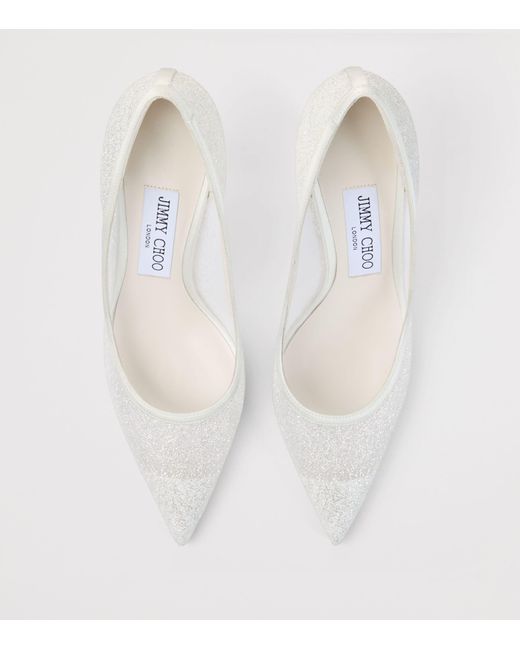 Jimmy Choo White Love 85 Slingback Heels