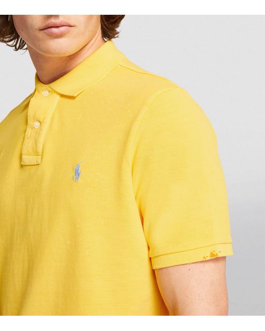 Polo Ralph Lauren Yellow Cotton Mesh Polo Shirt for men