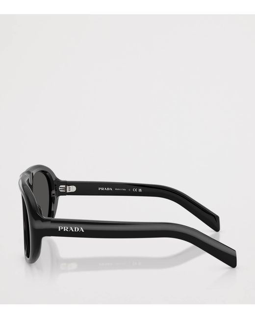 Prada Black Acetate Oversized Sunglasses