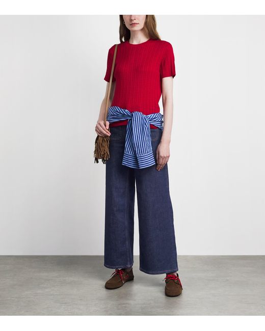 Maje Blue Patch-Pockets Flared Jeans