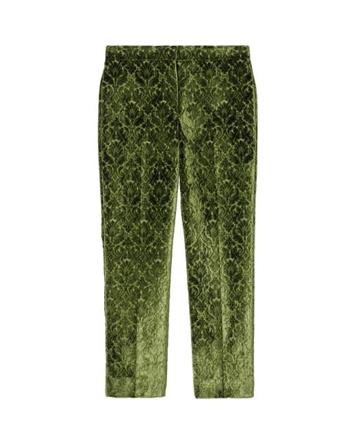 Burberry Green Baroque Velvet Tailored Trousers