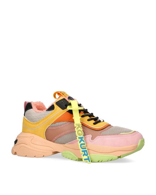 KG by Kurt Geiger Yellow Lexi Lace-up Sneakers