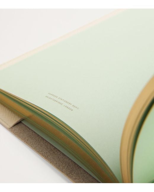 Harrods Natural Leather Refillable Sleeve And Notepad