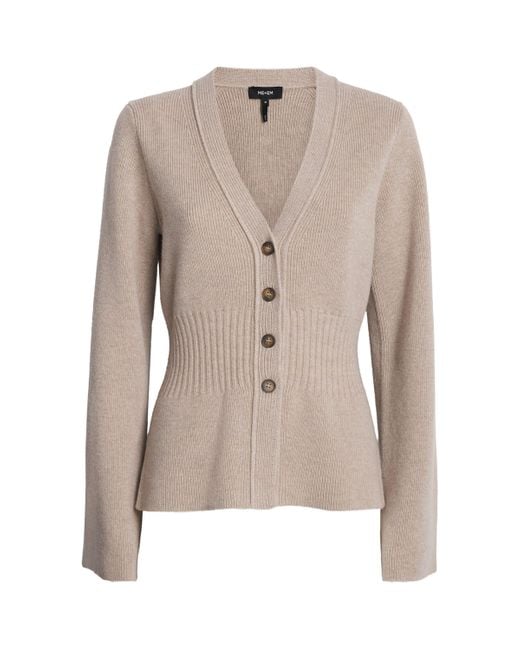 ME+EM Brown Wool-Cashmere Contour Cardigan
