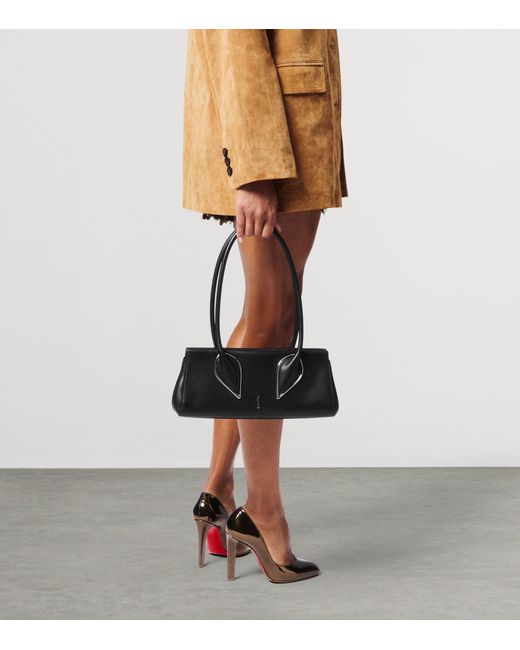 Christian Louboutin Black Venus Leather Baguette Shoulder Bag