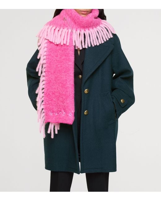Burberry Pink Alpaca Wool Blend Happy Scarf