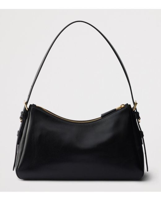 Prada Black Medium Leather Aimée Shoulder Bag