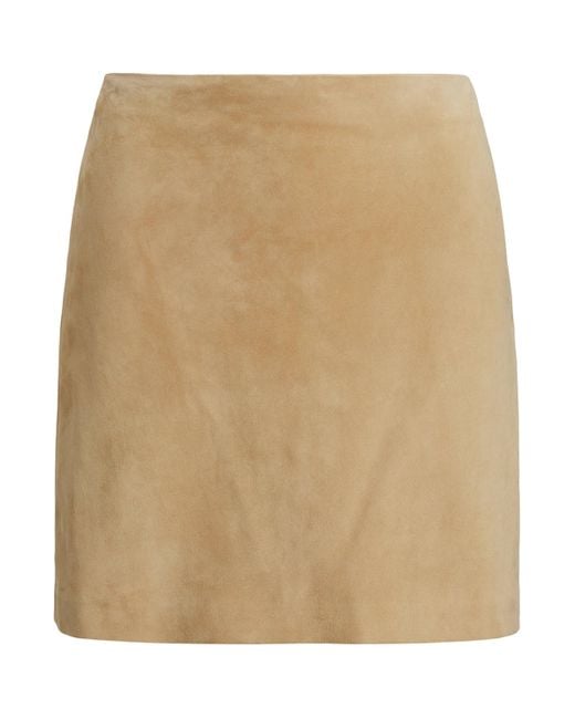 Ralph Lauren Natural Suede Carreen Mini Skirt