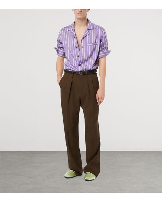 Tom Ford Purple Silk Stripe Shirt for men