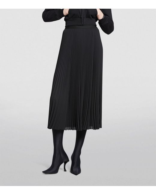 Balenciaga Black Elasticated-waist Pleated Skirt