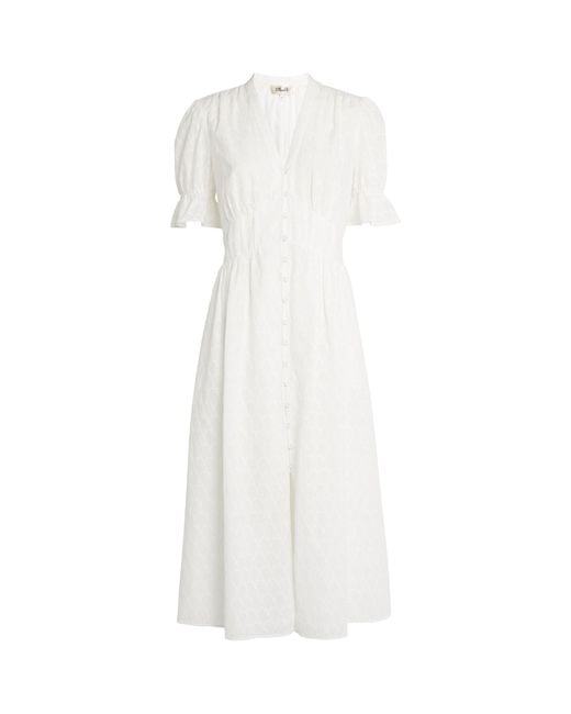 Diane von Furstenberg White Cotton Button-down Midi Dress