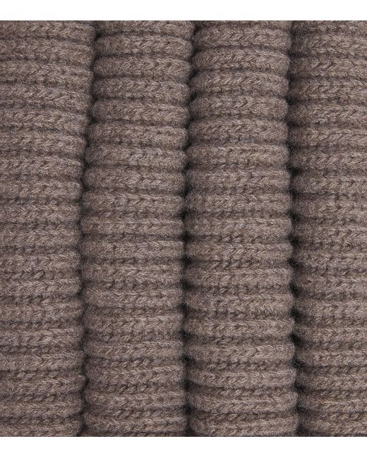 Johnstons Brown Cashmere Lovat Ribbed Scarf for men