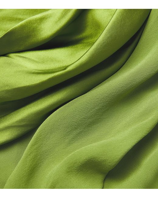Christopher Esber Green Silk Draped Shawl Maxi Dress