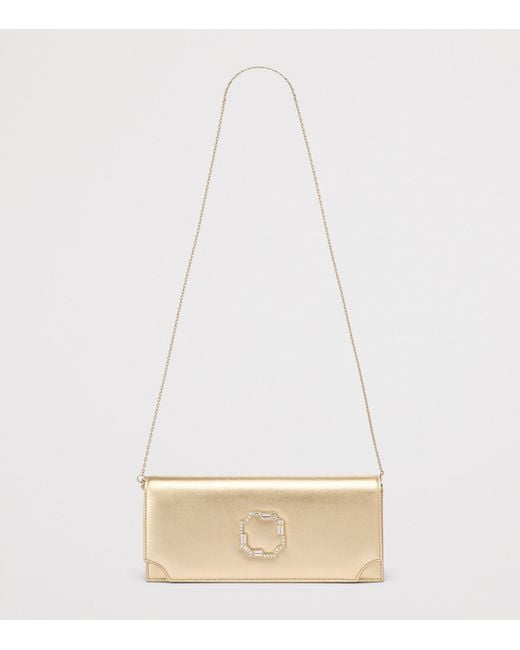 Malone Souliers Natural Metallic Leather Vivien Clutch Bag