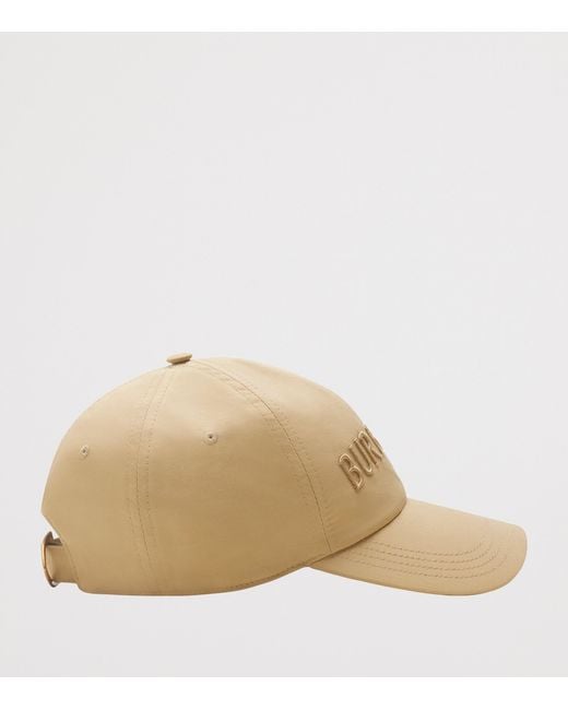Burberry Natural Cotton Gabardine Logo Cap for men
