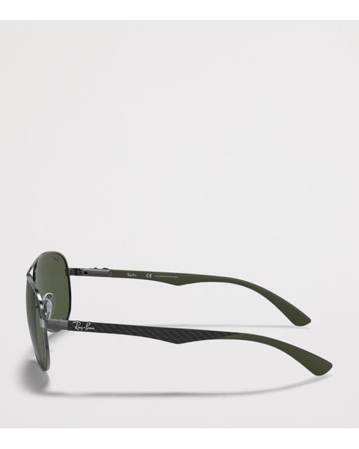 Ray-Ban Green Carbon Fibre Pilot Sunglasses for men