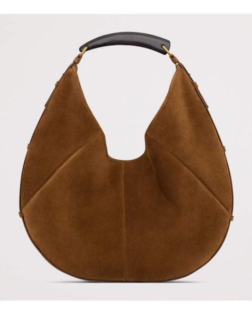 Saint Laurent Brown Large Suede Mombasa Shoulder Bag