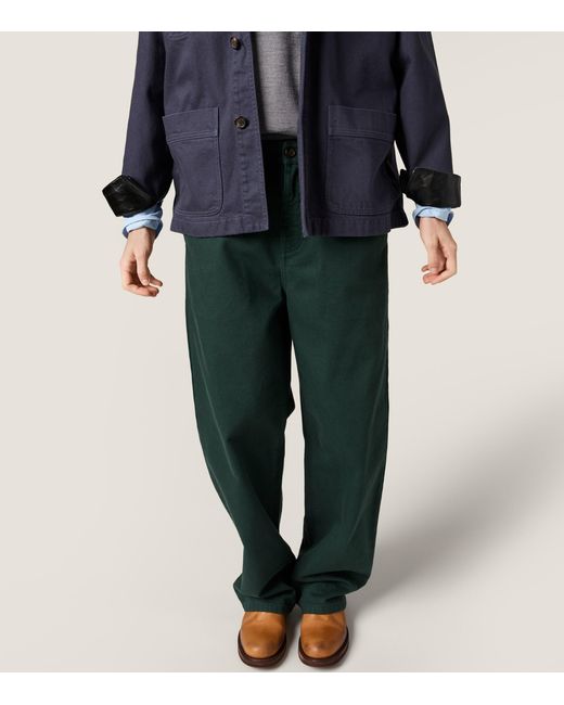 Miu Miu Green Cotton Gabardine Trousers