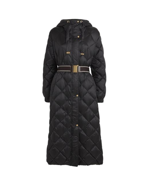 Max Mara Black Quilted Trefel Coat