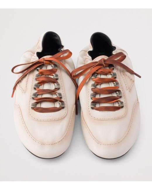 Prada Pink Lambskin Collapse Sneakers for men