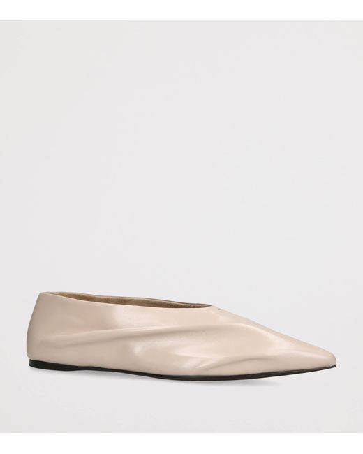 Khaite Natural Leather Miriam Ballet Flats