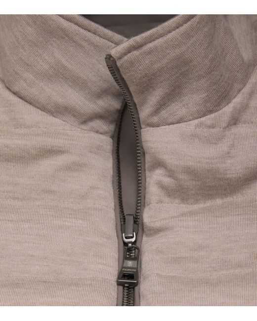 FIORONI CASHMERE Brown Cashmere-Down Reversible Gilet for men