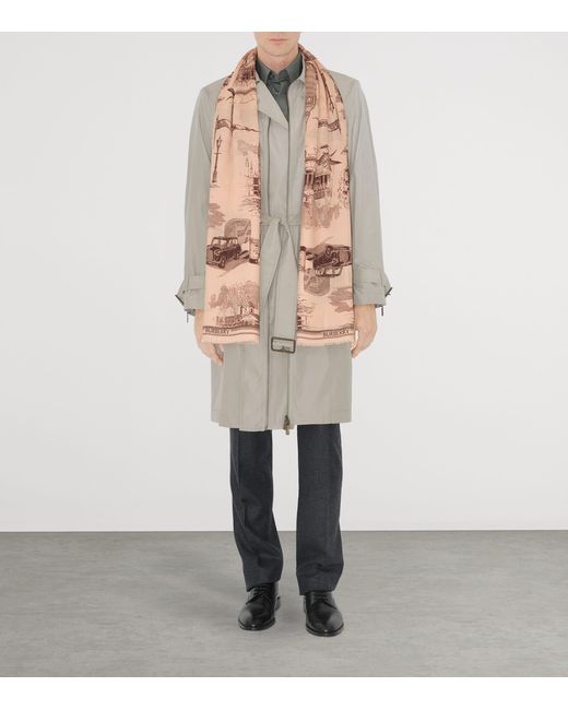 Burberry Pink Wool-Silk London Landmarks Scarf