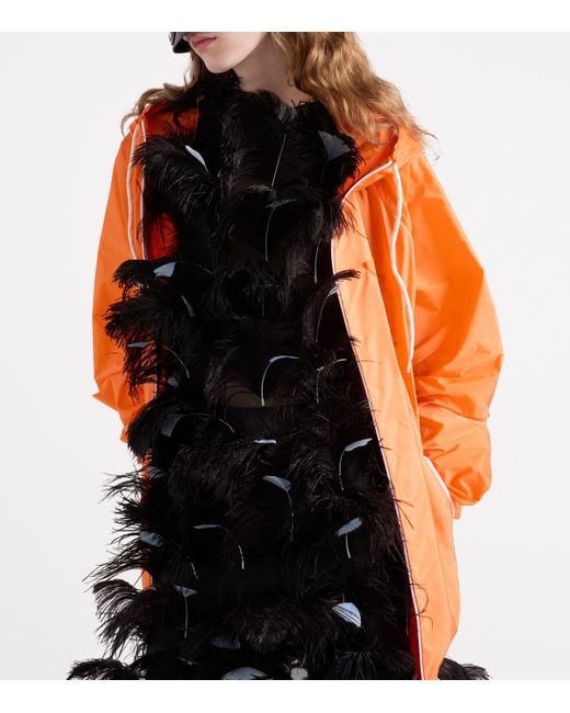 Prada Orange Re-Nylon Hooded Jacket
