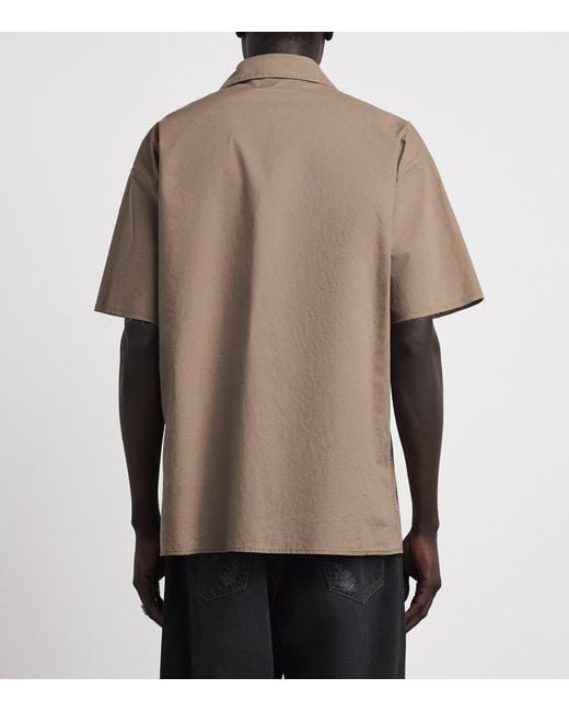 MM6 by Maison Margiela Brown Cotton Short-Sleeve Shirt for men
