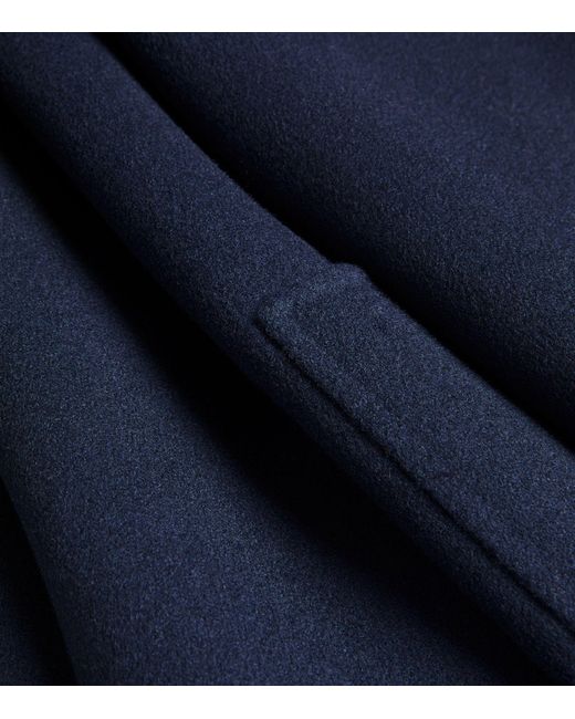 Max Mara Blue Wool Belted Wrap Coat