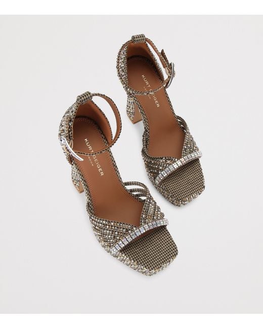 Kurt Geiger Metallic Crystal Strap Platform Sandals