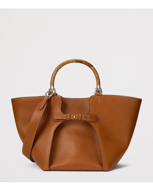 Ralph Lauren Brown Leather Ralph Tote Bag