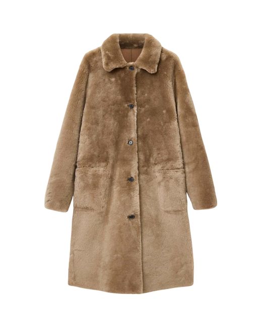 AllSaints Natural Shearling Reversible Serra Coat
