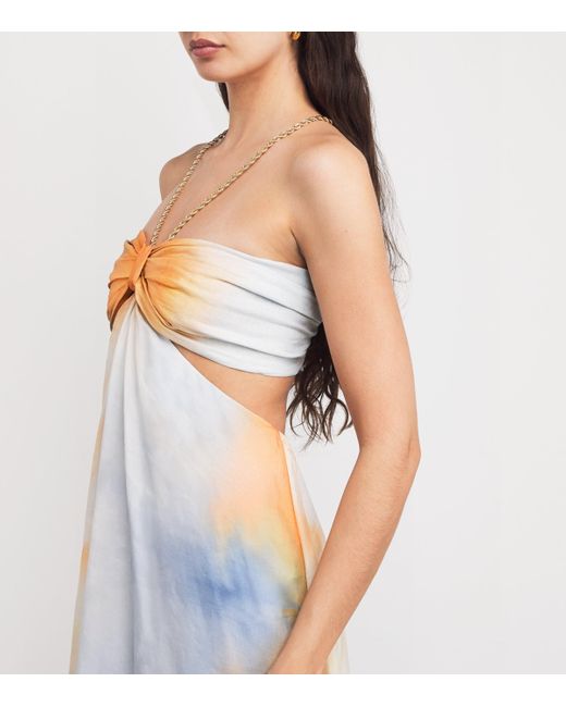 Maje Blue Tie-Dye Maxi Dress