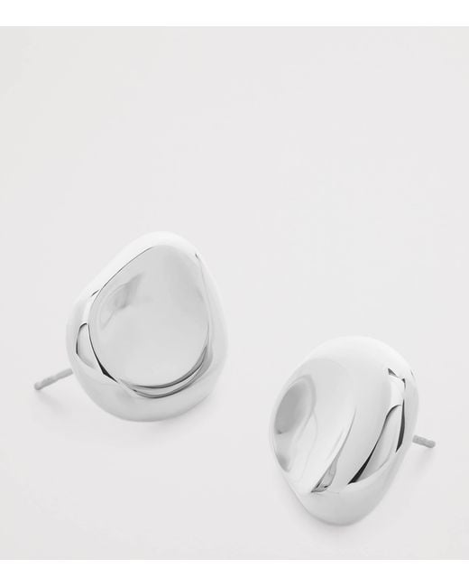 Monica Vinader White Sterling Aria Bold Stud Earrings