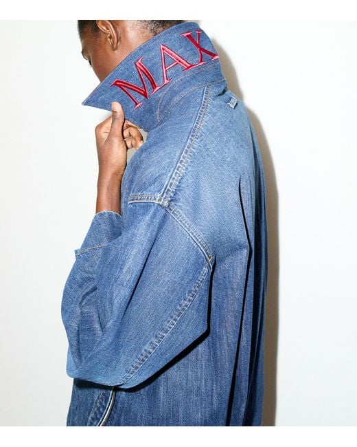 MAX&Co. Blue Contrast-Collar Denim Jacket