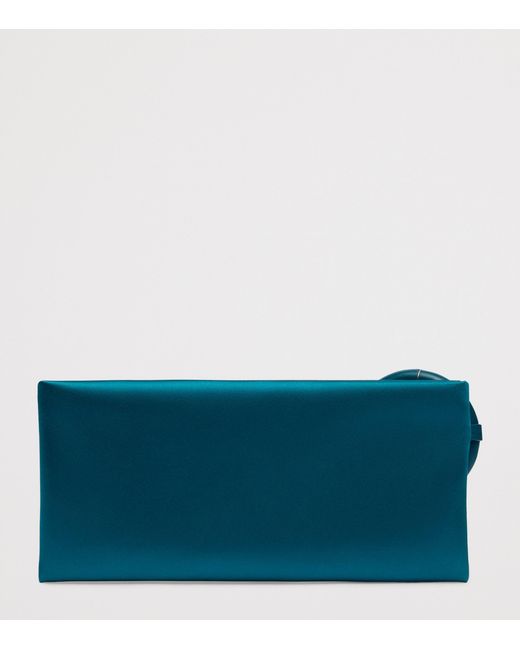 Tom Ford Blue Satin Ring Clutch