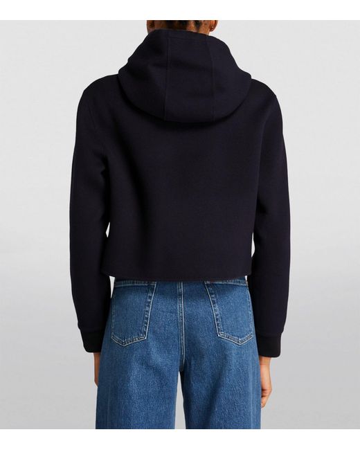 Theory Blue Wool-cashmere Hooded Jacket