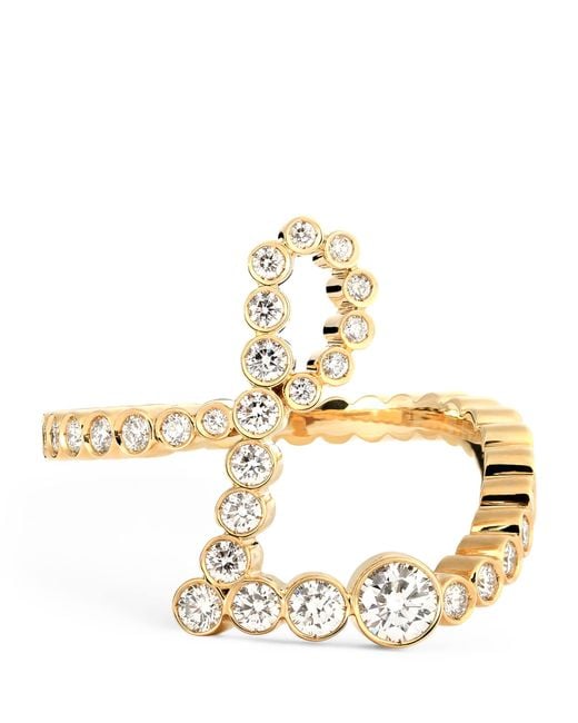 Sophie Bille Brahe Metallic And Diamond Ensemble 'L' Ring