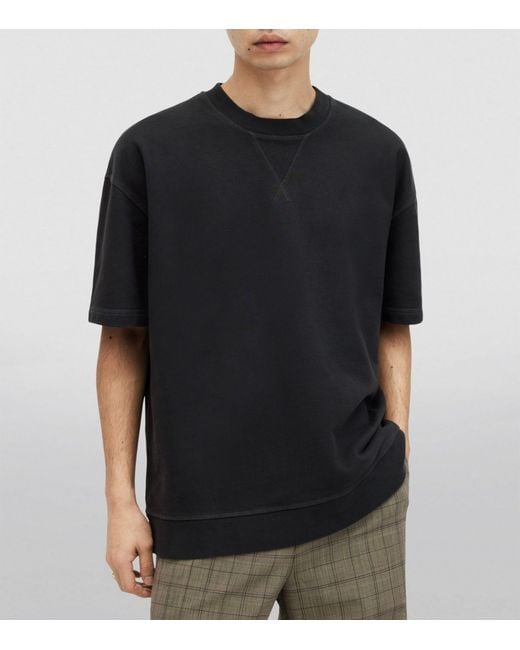 AllSaints Black Organic Cotton Winslow Sweatshirt for men