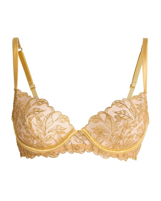 Coco De Mer Natural Embroidered Liora Plunge Bra