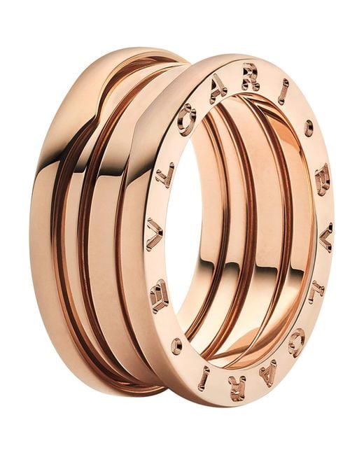 BVLGARI Pink B.Zero1 Three-Band Ring