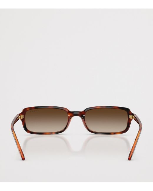 Vogue Brown Tortoiseshell Rectangular Sunglasses
