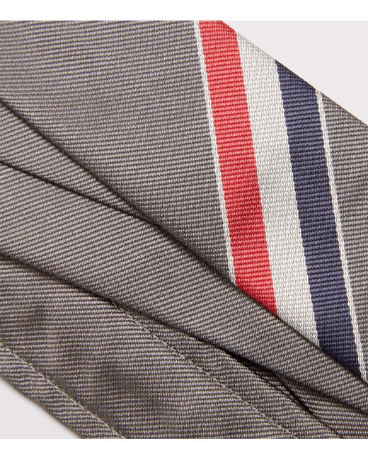 Thom Browne White Silk Rwb Tie for men