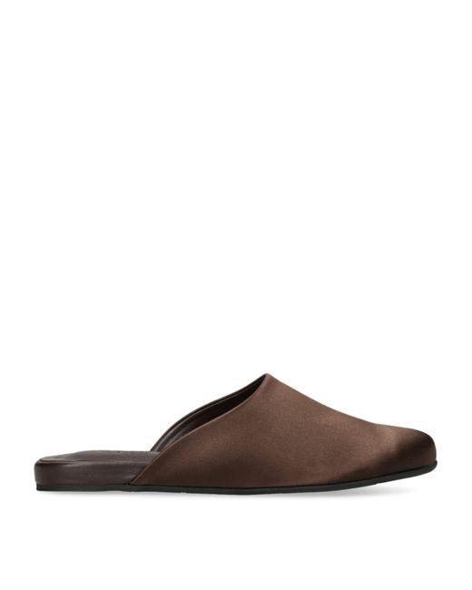 Ancient Greek Sandals Brown Satin The Slipper Slippers